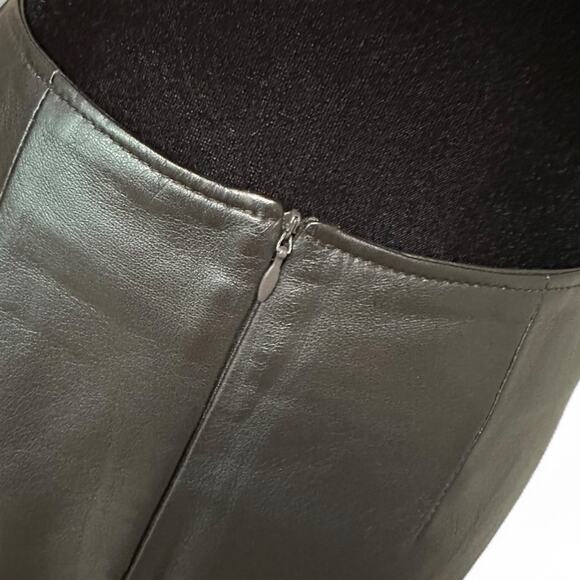 Weekend MaxMara Leather Skirt Brown Academia Fall Soft Girl Minimalist Preppy 6 - Picture 8 of 11
